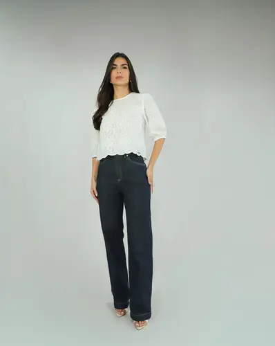 CALCA WIDE LEG ESCURA
