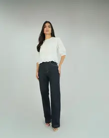 CALCA WIDE LEG ESCURA