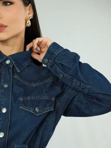 TREND COAT JEANS BOTOES COM BOLSO