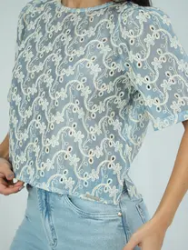 BLUSA CROPPED MANGA PRINCESA