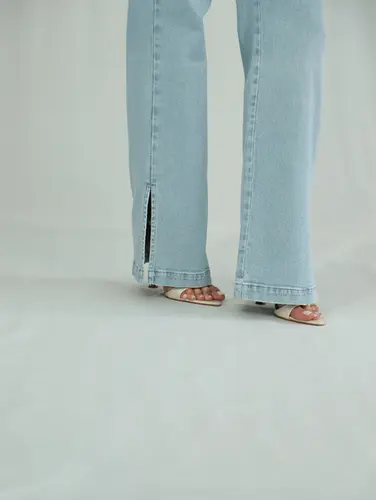 CALÇA WIDE LEG BARRA COM ABERTURA LATERAL