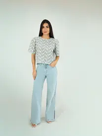 CALÇA WIDE LEG BARRA COM ABERTURA LATERAL