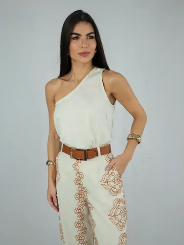 BLUSA UM OMBRO LINHO