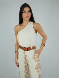 BLUSA UM OMBRO LINHO