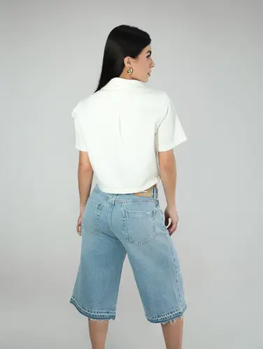 CAMISA CROPPED BRIM BOTOES