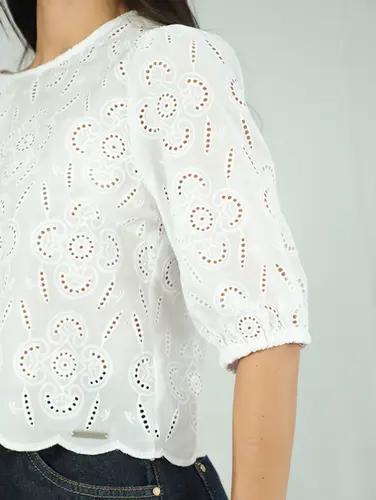 BLUSA LAISE CROPPED  MANGA PRINCESA