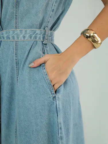 VESTIDO JEANS BOLSOS S/M