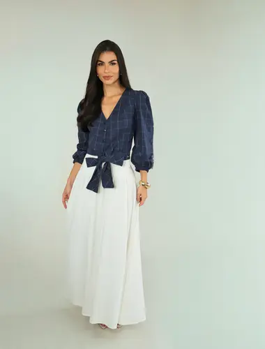 BLUSA LAÇO MAGNA FRANZIDA PUNHO ELASTICO