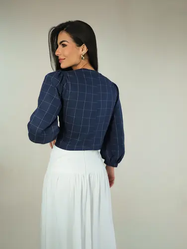 BLUSA LAÇO MAGNA FRANZIDA PUNHO ELASTICO