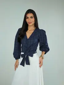 BLUSA LAÇO MAGNA FRANZIDA PUNHO ELASTICO