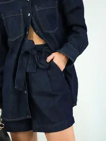 SHORT OVERSIZED JEANS AMARRAÇAO CINTURA